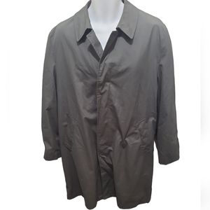 Vintage Richman Brothers Trench Coat Mens 42 Regular Removeable Lined Overcoat